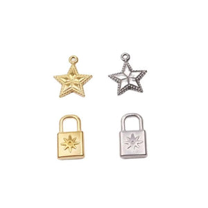 5pcs Stainless Steel Star Key Charms Pendant DIY Jewelry Unfading