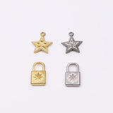 5pcs Stainless Steel Star Key Charms Pendant DIY Jewelry Unfading