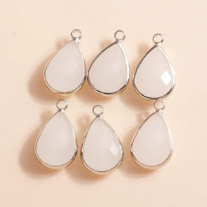 10pcs Water Drop Charms Pendants DIY Crystal Jewelry Findings
