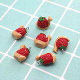 10pcs Strawberry Snail Resin Earring Charms for DIY Jewelry