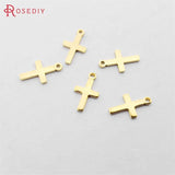 200PCS 10x6MM Brass Cross Charms Pendants DIY Jewelry Findings
