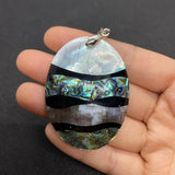 Abalone Shell Necklace Pendant Mother of Pearl Rectangle Water