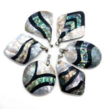 Abalone Shell Necklace Pendant Mother of Pearl Rectangle Water