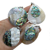 Abalone Shell Necklace Pendant Mother of Pearl Rectangle Water