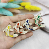 10pcs Goldfish Enamel Charm For Jewelry Making Lucky Carp Earrings