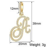 1Pc Zircon Initial Letter Pendant DIY Jewelry Making Accessory Plated