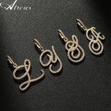 1Pc Zircon Initial Letter Pendant DIY Jewelry Making Accessory Plated