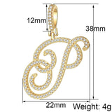 1Pc Zircon Initial Letter Pendant DIY Jewelry Making Accessory Plated