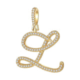 1Pc Zircon Initial Letter Pendant DIY Jewelry Making Accessory Plated