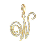 1Pc Zircon Initial Letter Pendant DIY Jewelry Making Accessory Plated