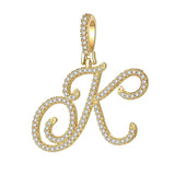 1Pc Zircon Initial Letter Pendant DIY Jewelry Making Accessory Plated