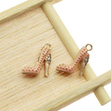 20pcs Mixed Enamel High Heel Shoe Charms Pendants with Rhinestone for Women