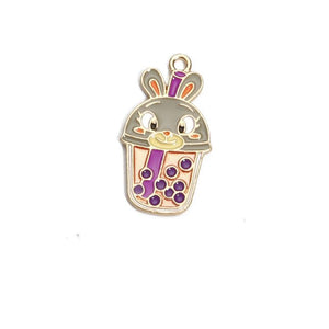 10Pcs Cartoon Elephant Bunny Cat Enamel Charms Metal Pendant