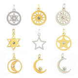 5pcs Stainless Steel Star Charms DIY Jewelry Making Moon Earrings Necklaces