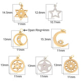 5pcs Stainless Steel Star Charms DIY Jewelry Making Moon Earrings Necklaces
