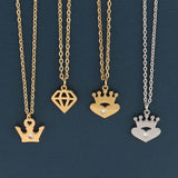 5pcs Stainless Steel Crown Charms for DIY Jewelry Making