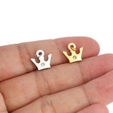 5pcs Stainless Steel Crown Charms for DIY Jewelry Making