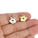 5pcs Stainless Steel Crown Charms for DIY Jewelry Making
