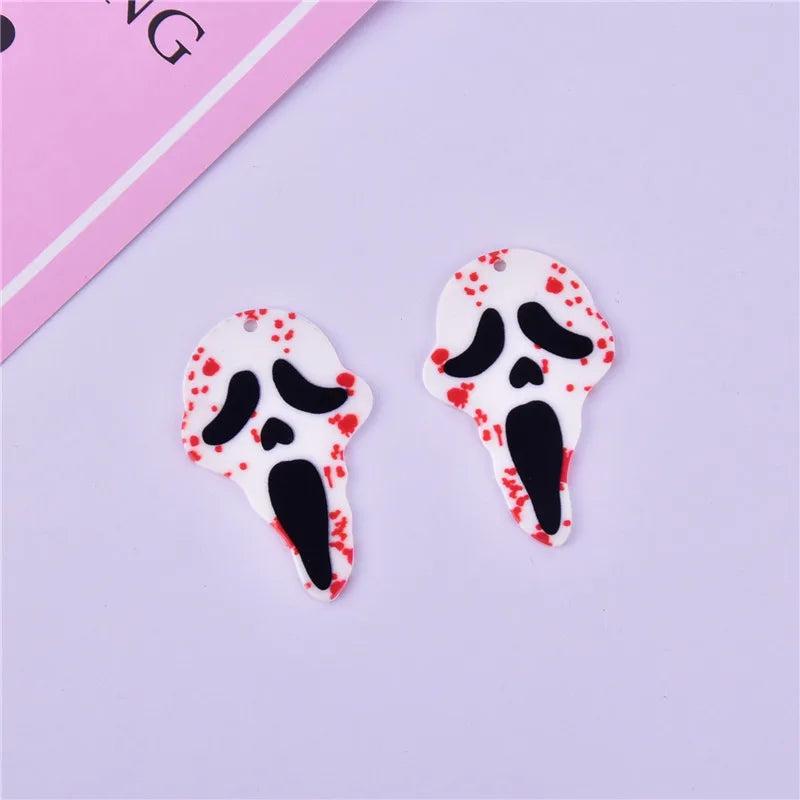 10pcs Halloween Bloody Skull Charms for DIY Jewelry Making