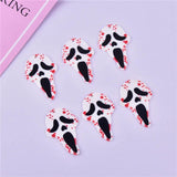 10pcs Halloween Bloody Skull Charms for DIY Jewelry Making
