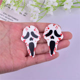 10pcs Halloween Bloody Skull Charms for DIY Jewelry Making