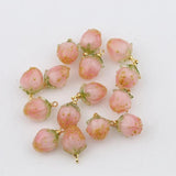 2pcs Pink Peach Charms Resin Pendants Girls DIY Jewelry Accessory