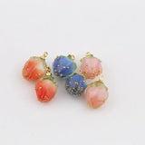 2pcs Pink Peach Charms Resin Pendants Girls DIY Jewelry Accessory