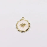 6pcs 20mm Bee Plastic Charms Coin Zinc Alloy Jewelry DIY
