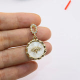 6pcs 20mm Bee Plastic Charms Coin Zinc Alloy Jewelry DIY