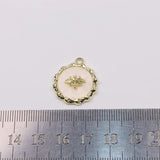 6pcs 20mm Bee Plastic Charms Coin Zinc Alloy Jewelry DIY