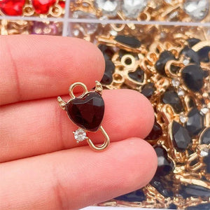 20Pcs Acrylic Heart-shaped Enamel Charm Pendant DIY Jewelry Accessories