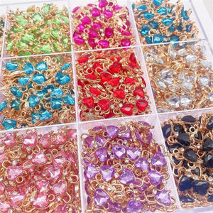 20Pcs Acrylic Heart-shaped Enamel Charm Pendant DIY Jewelry Accessories