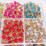 20Pcs Acrylic Heart-shaped Enamel Charm Pendant DIY Jewelry Accessories