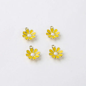10pcs 3D Flower Enamel Charms for Jewelry Making 12x14mm