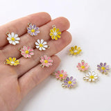 10pcs 3D Flower Enamel Charms for Jewelry Making 12x14mm