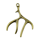 10pcs Christmas Antlers Charm Pendants Jewelry Making