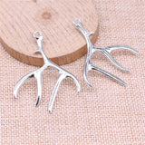 10pcs Christmas Antlers Charm Pendants Jewelry Making