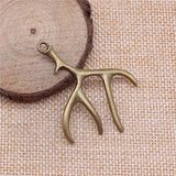 10pcs Christmas Antlers Charm Pendants Jewelry Making