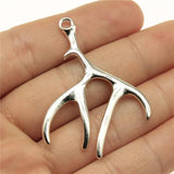 10pcs Christmas Antlers Charm Pendants Jewelry Making