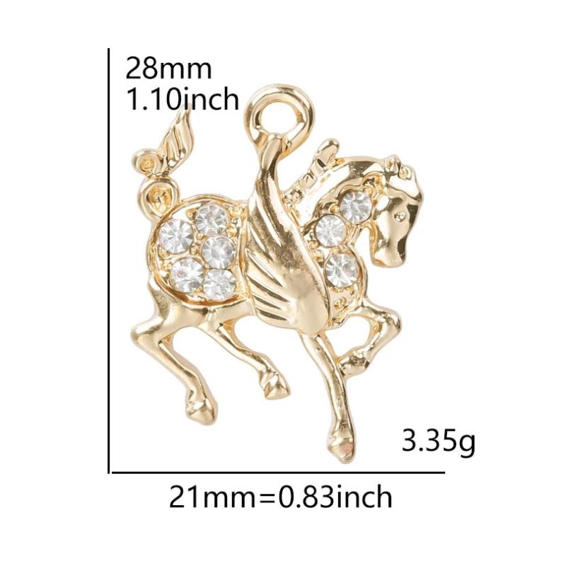 10pcs Horse Rhinestone Dangle Charms Pendant DIY for Bracelet Necklace