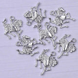 10pcs Horse Rhinestone Dangle Charms Pendant DIY for Bracelet Necklace