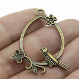 10pcs Flower Bird Earrings Drops Charms For Jewelry Making 2 Colors