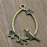 10pcs Flower Bird Earrings Drops Charms For Jewelry Making 2 Colors