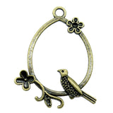 10pcs Flower Bird Earrings Drops Charms For Jewelry Making 2 Colors
