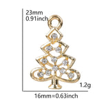 10pcs Christmas Tree Rhinestone Dangle Charms for DIY Bracelet Necklace Bag