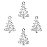 10pcs Christmas Tree Rhinestone Dangle Charms for DIY Bracelet Necklace Bag