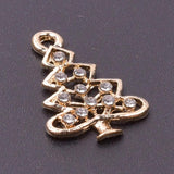 10pcs Christmas Tree Rhinestone Dangle Charms for DIY Bracelet Necklace Bag