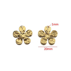 10pcs Raw Brass Flower Charms For DIY Jewelry Making