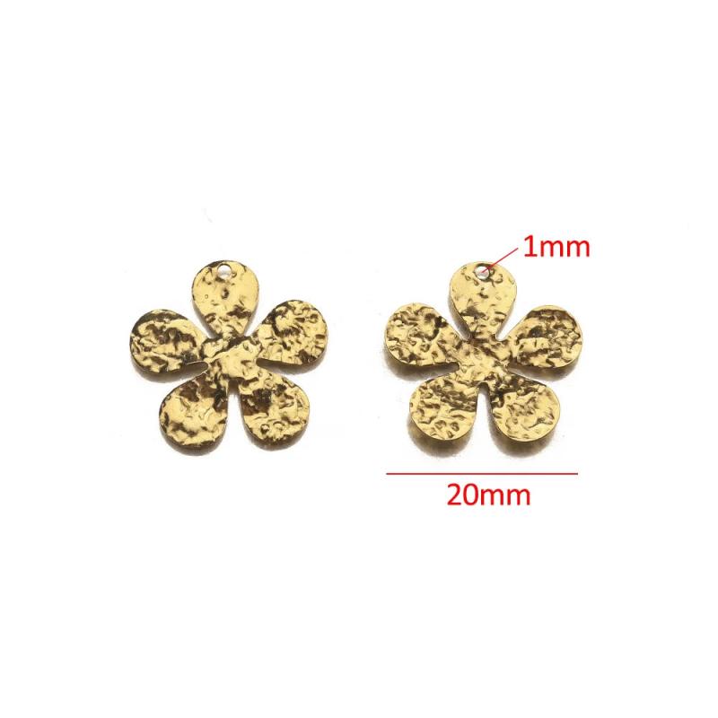 10pcs Raw Brass Flower Charms For DIY Jewelry Making
