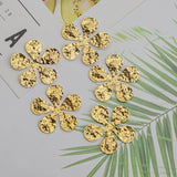 10pcs Raw Brass Flower Charms For DIY Jewelry Making